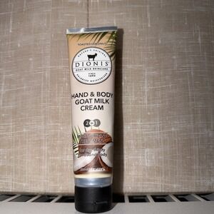 Dionis Hand & Body Goat Milk Cream, Toasted Coconut, 2-in-1 Moisturizing